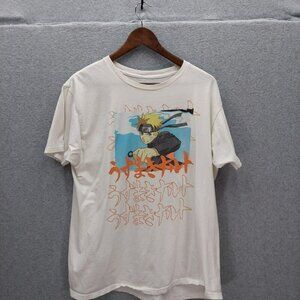 Naruto Shippuden Collection White Graphic T-Shirt XL 100% Cotton Anime Merch